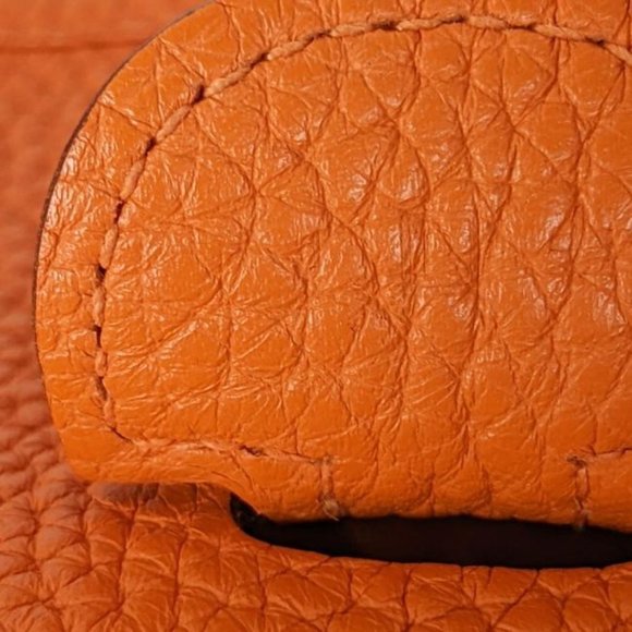 Hermes Evelyne Iii Gm Large Clemence Orange Leather Cross Body Bag - Picture 11 of 12